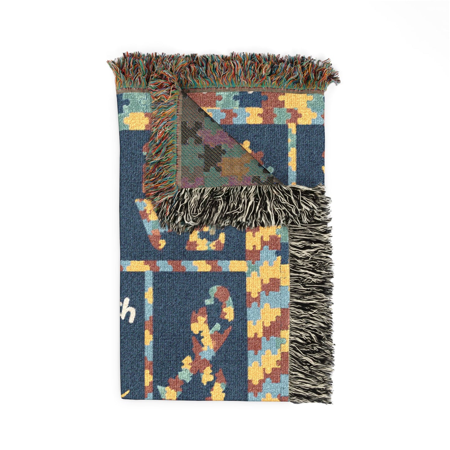 Autism Awareness Woven Blanket — 'Autism Lights the Way' Support Throw