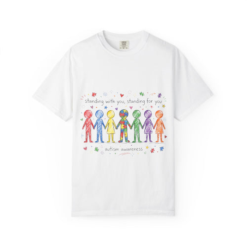 Autism Awareness Rainbow People T-Shirt — "Standing With You, Standing For You"